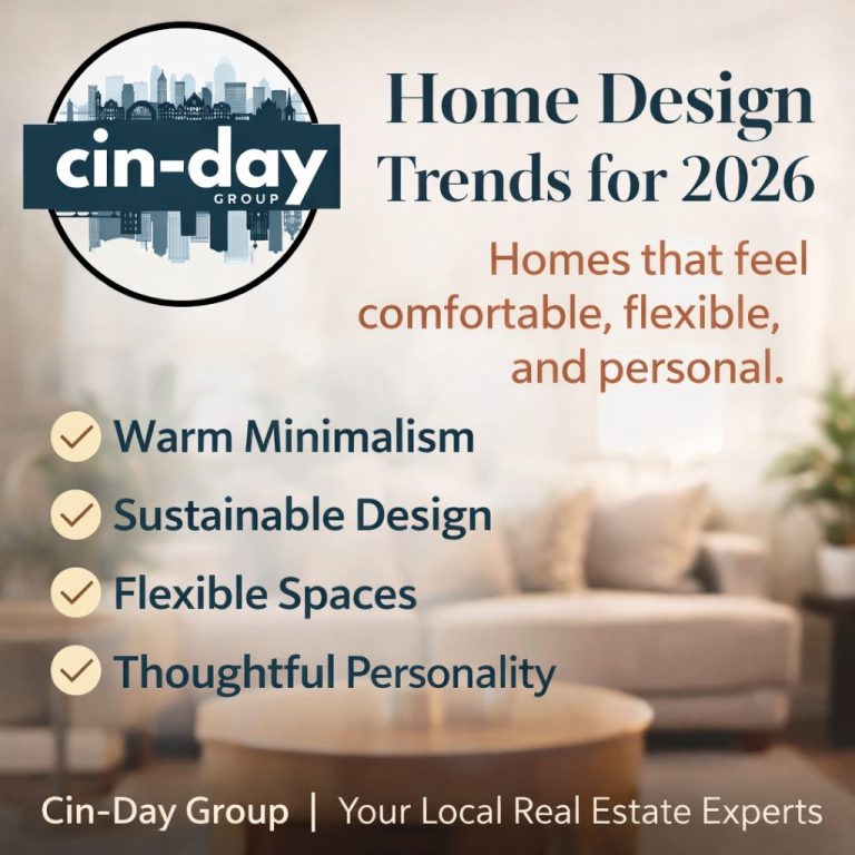 Warm, inviting living room with natural wood tones, creamy neutrals, and soft lighting, an example of a 2026 home design trend